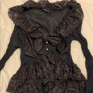 Victorian Style silk and lace top